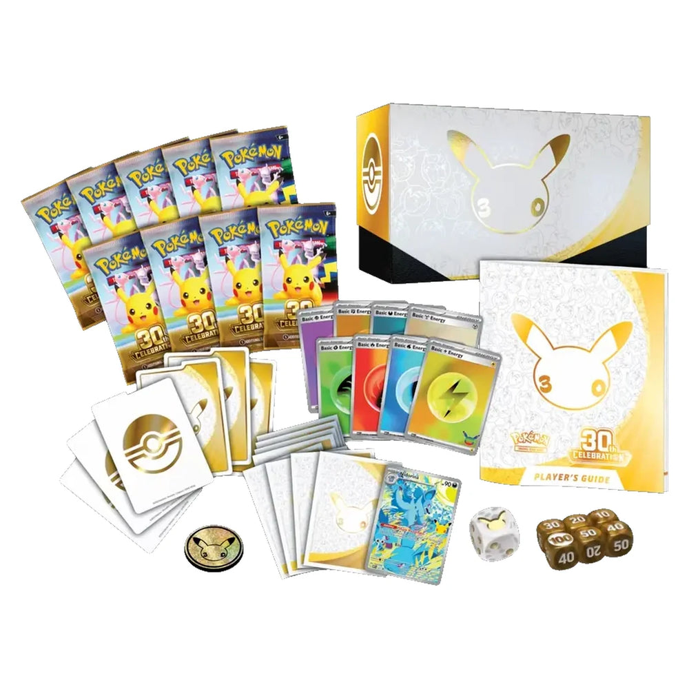 Pokémon 30th Celebration Elite Trainer Box – förpackningens innehåll