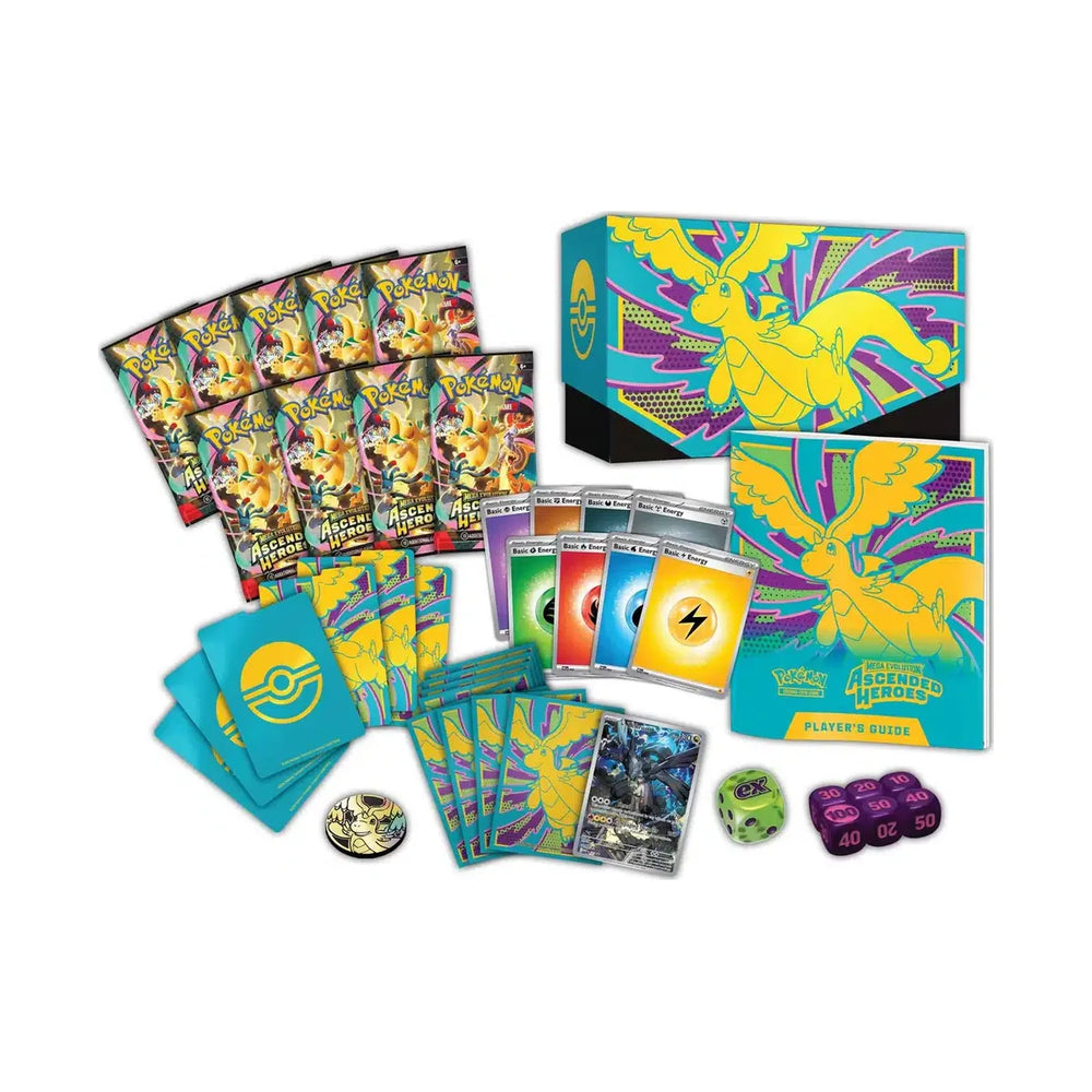 Pokémon Mega Evolution Ascended Heroes Elite Trainer Box – contents of the packaging