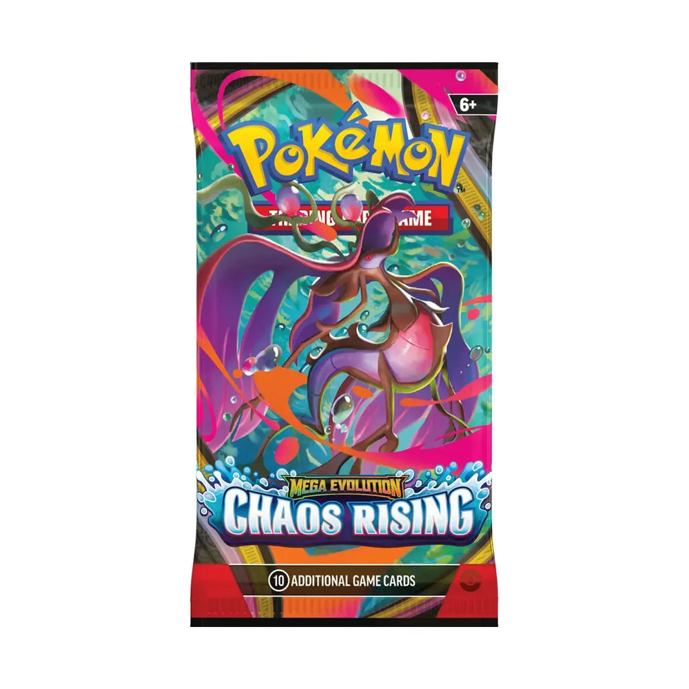 Pokémon Mega Evolution Chaos Rising Booster Pack – verpakking artwork 2