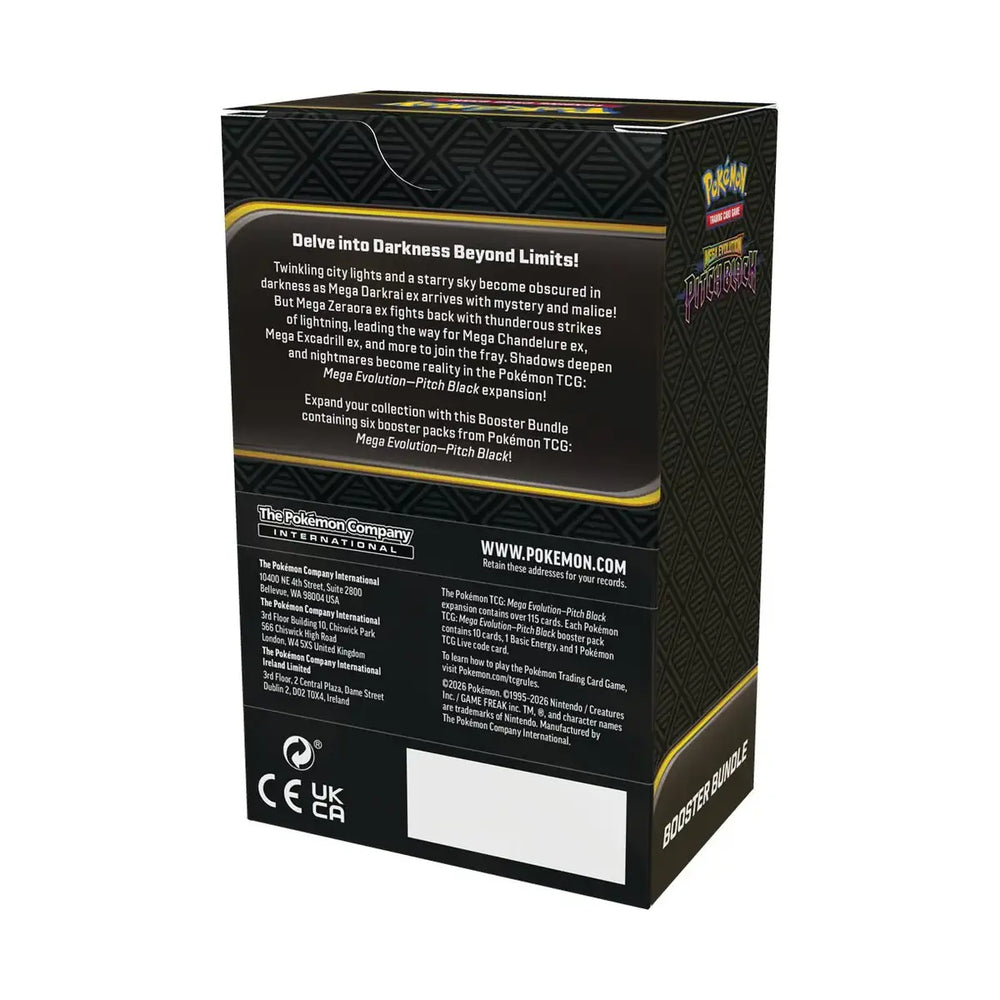 Pokémon Mega Evolution Pitch Black Booster Bundle – Rückseite der Verpackung