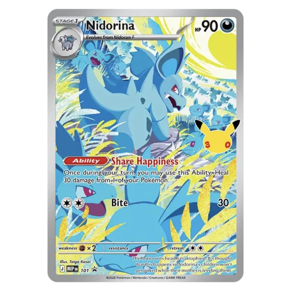 Pokémon 30th Celebration Elite Trainer Box – Nidorina-promokort