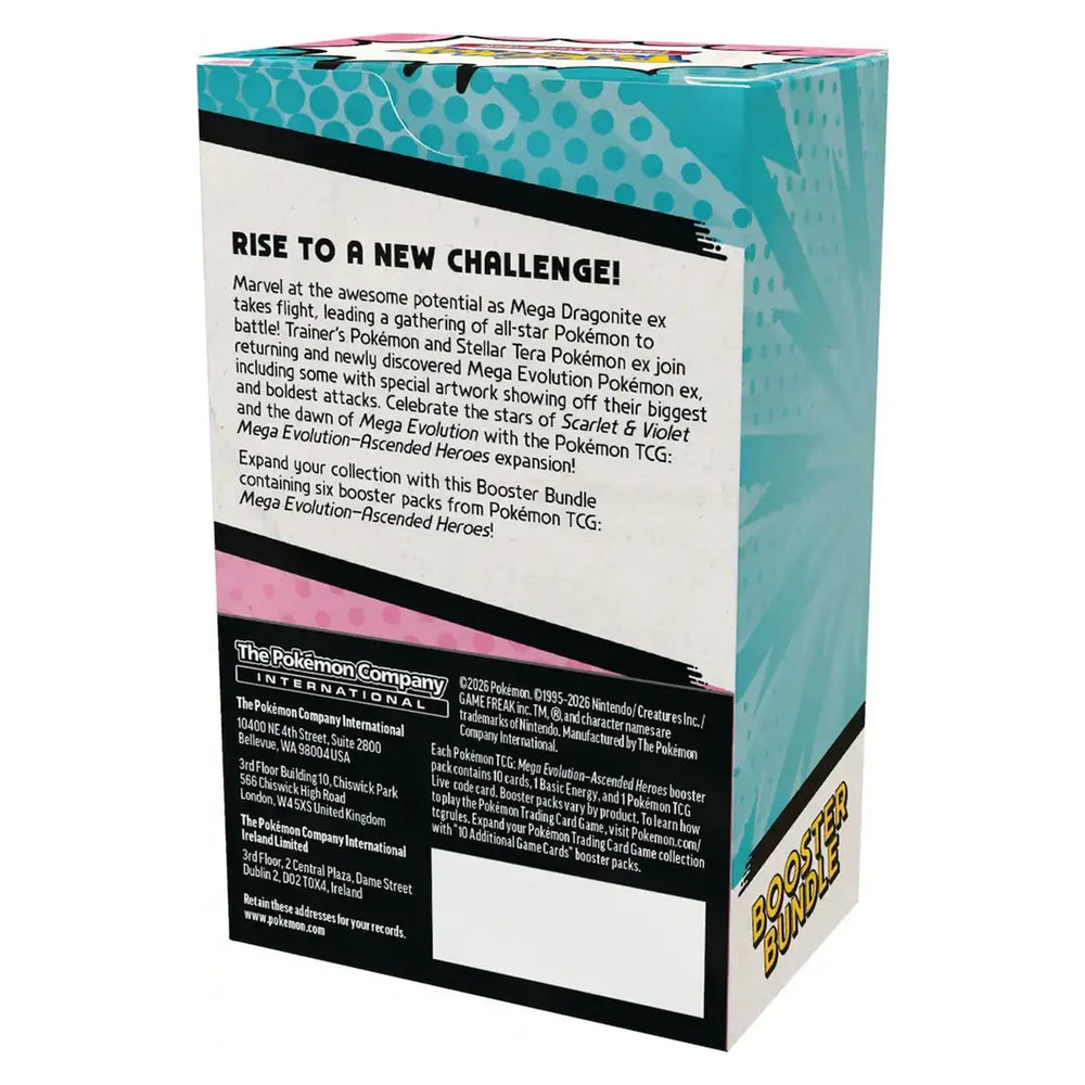 Pokémon Ascended Heroes Booster Bundle – förpackningens baksida